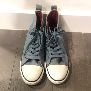 Women unisex high top sneakers BLw/equation prints